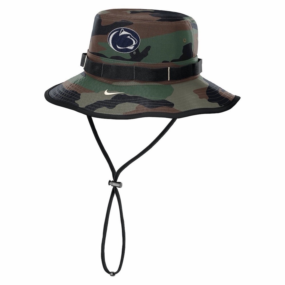 Penn State Nittany Lions Nike Dri-Fit Wide Brim Bucket Boonie Hat M Camo USA